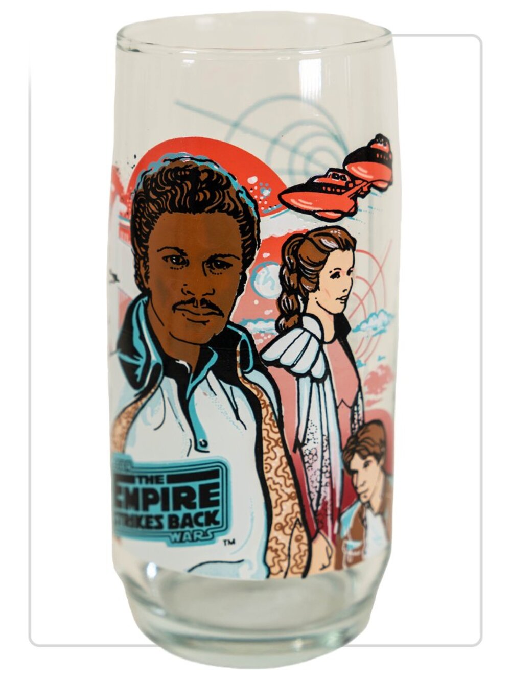 Star Wars Lando Calrissian Princess Leia Burger King Collector Glass 1980